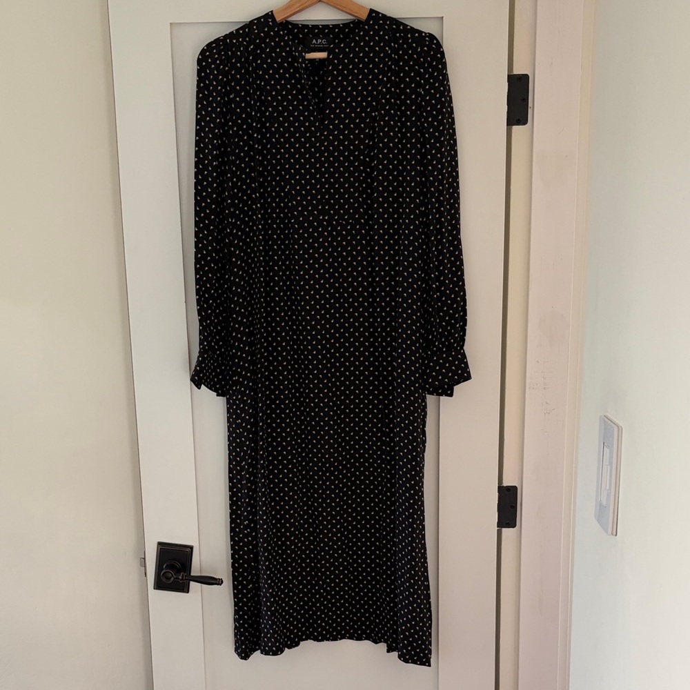 APC Suzanna Silk dress with optional self-tie sash - Size 38
